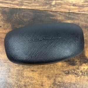 Salvatore Ferragamo Black Clamshell Glasses Case Sunglasses Case Hard shell